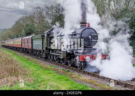 GWR 4073 `Castle` Class N0.4079 Pendennis Castle 4-6-0 Steam Locomotive Built in 1924 for Great Western Railway on the East Lancashire Railway network Stock Photo